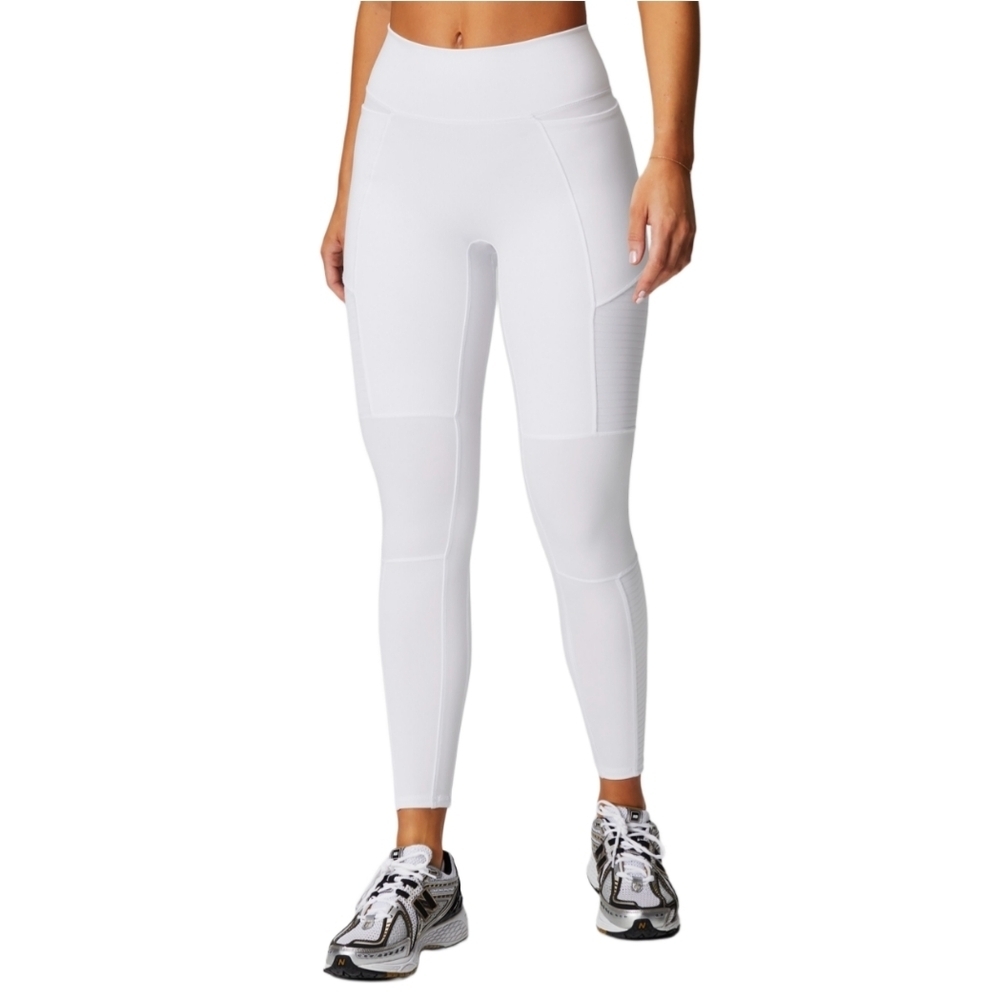 Fabletics Classic White Motion365+ High-Waisted Moto Leggings Size Small